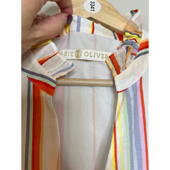 NEW Marie Oliver Farah Tier Maxi Cream Multicolor Striped Maxi Dress Size: XXS - Picture 4 of 7